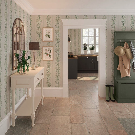 Snowdrop Wallpaper - Cream - LAN100384 - Lucie Annabel - Premier Wallcovering