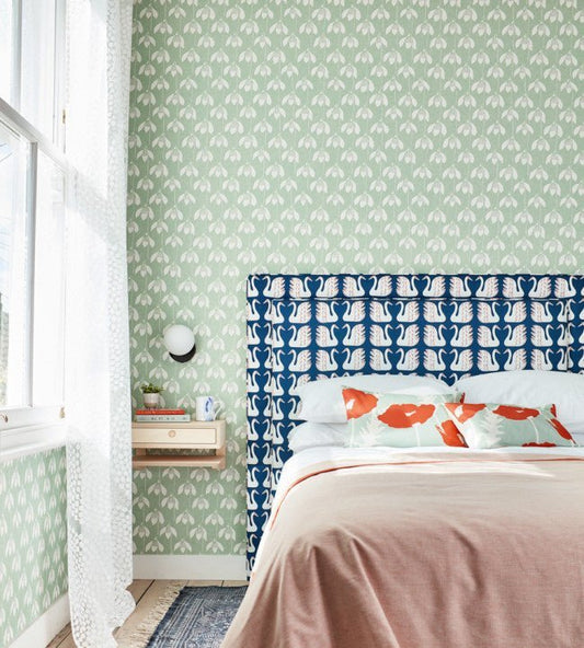 Snowdrop Wallpaper - Sage - NART112801 - Scion - Premier Wallcovering