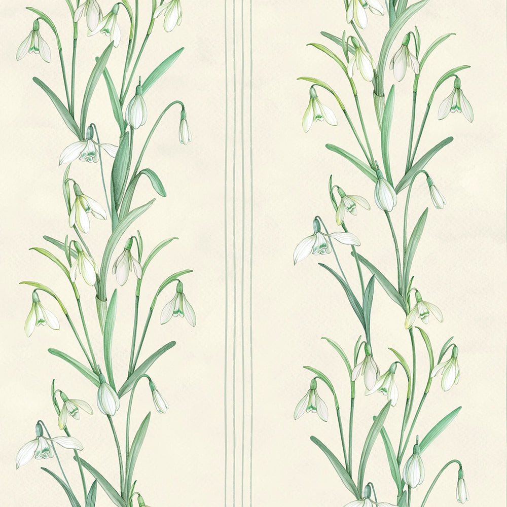 Snowdrop Wallpaper - Cream - LAN100384 - Lucie Annabel - Premier Wallcovering