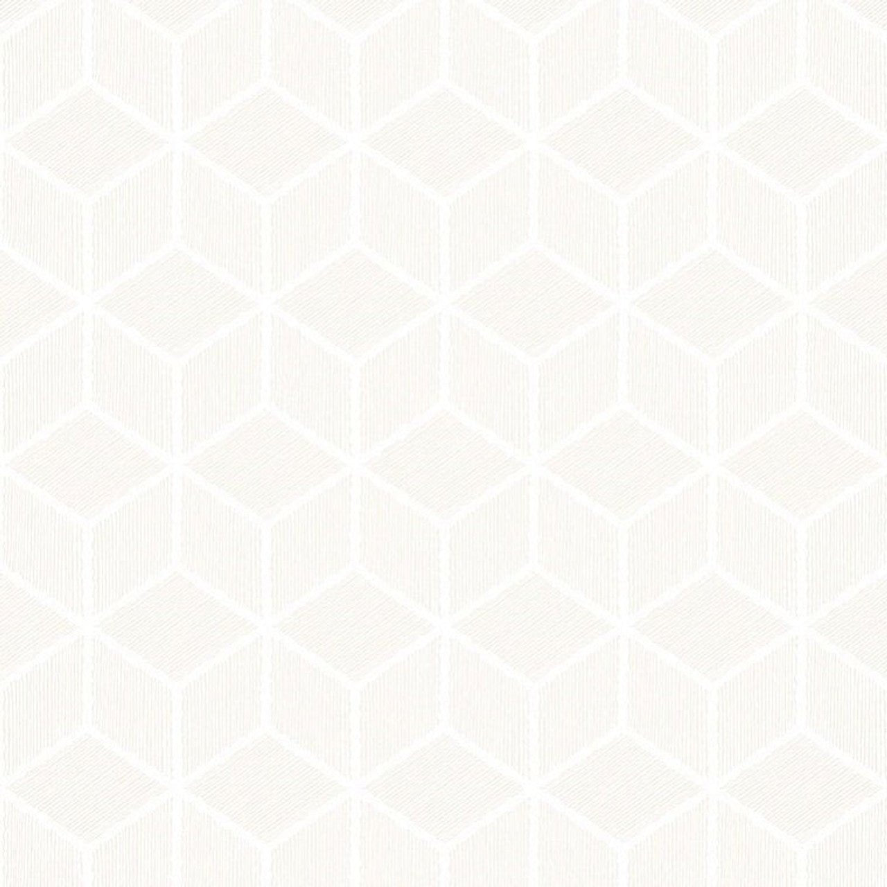 So White Geometric Wallpaper - Blanc - Casadeco - 67770087 - Premier Wallcovering