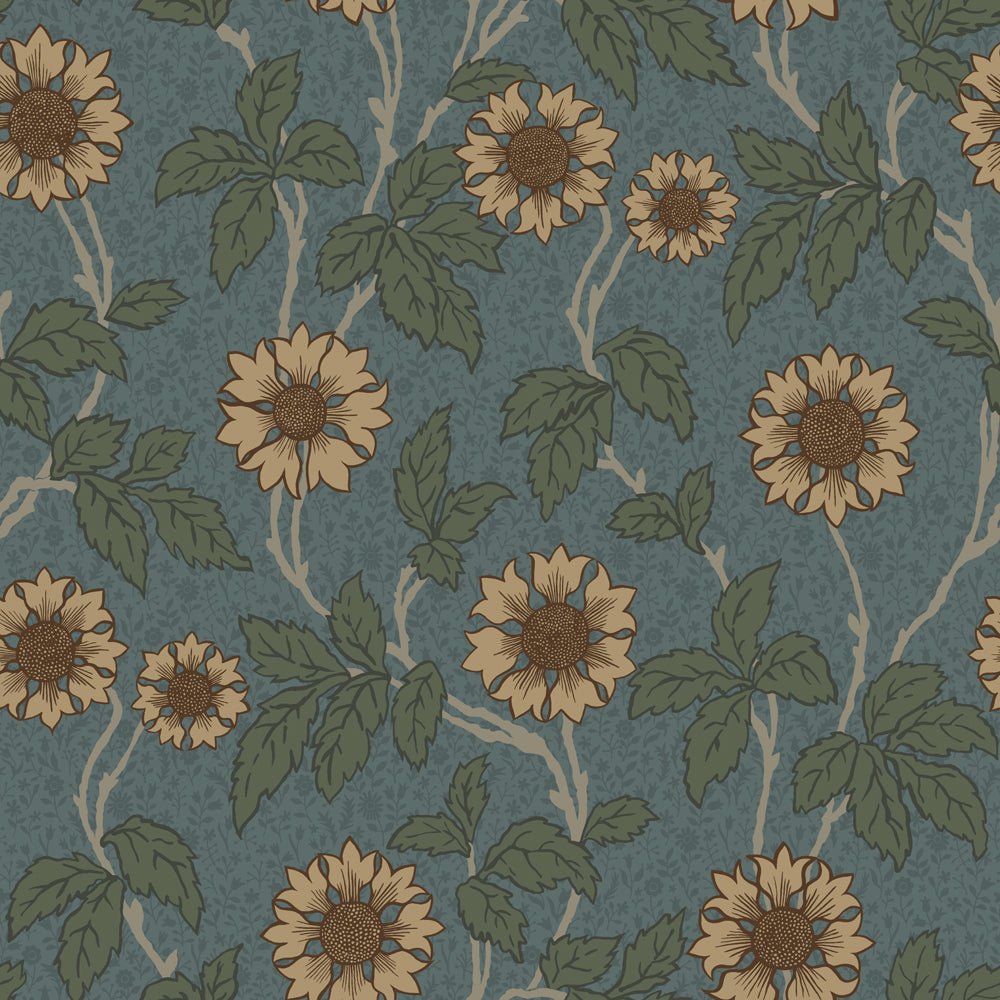 Solvej Wallpaper - Blue - Midbec - 28023 - Premier Wallcovering