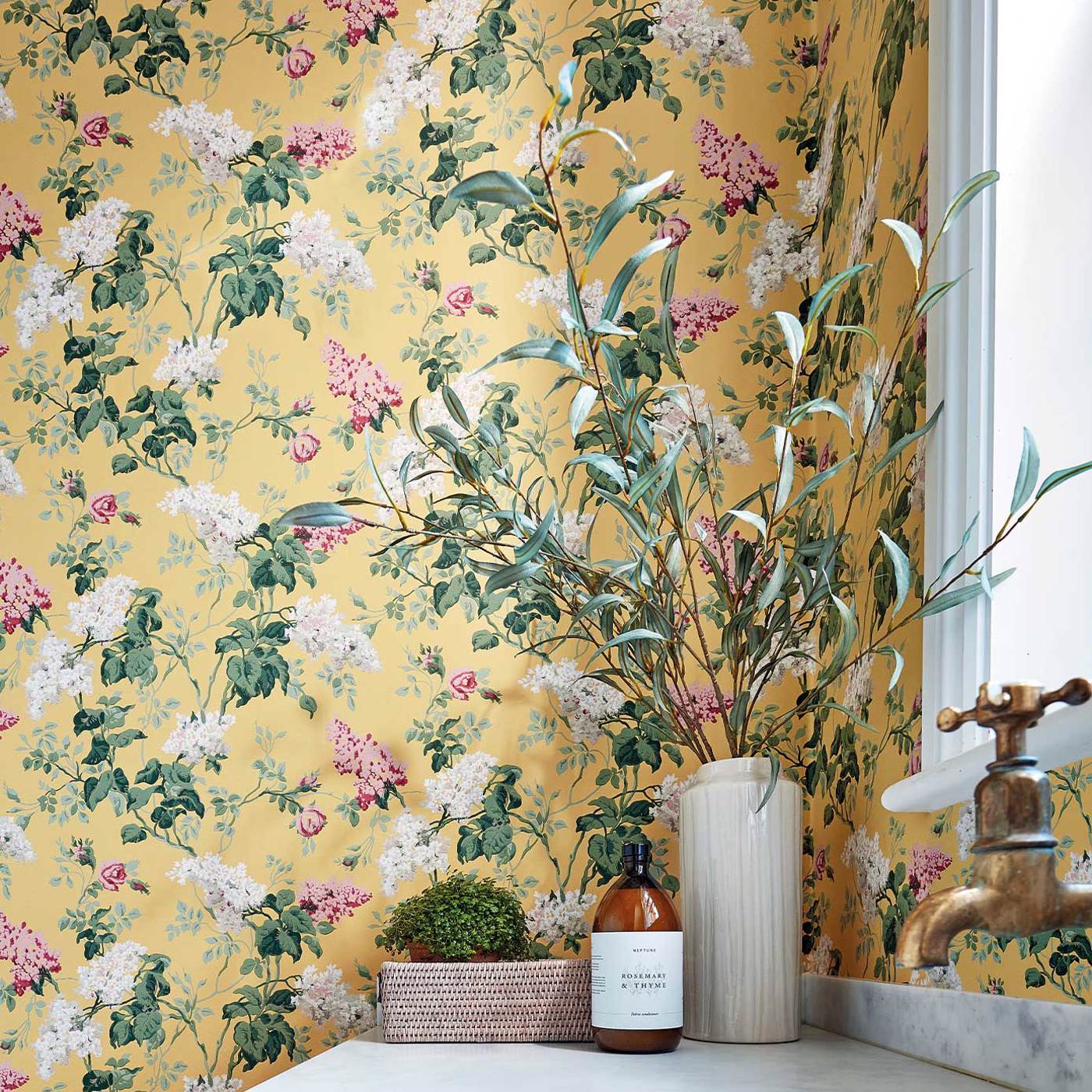 Sommerville Wallpaper - Mint/Plum - DOSW217049 - Sanderson - Premier Wallcovering