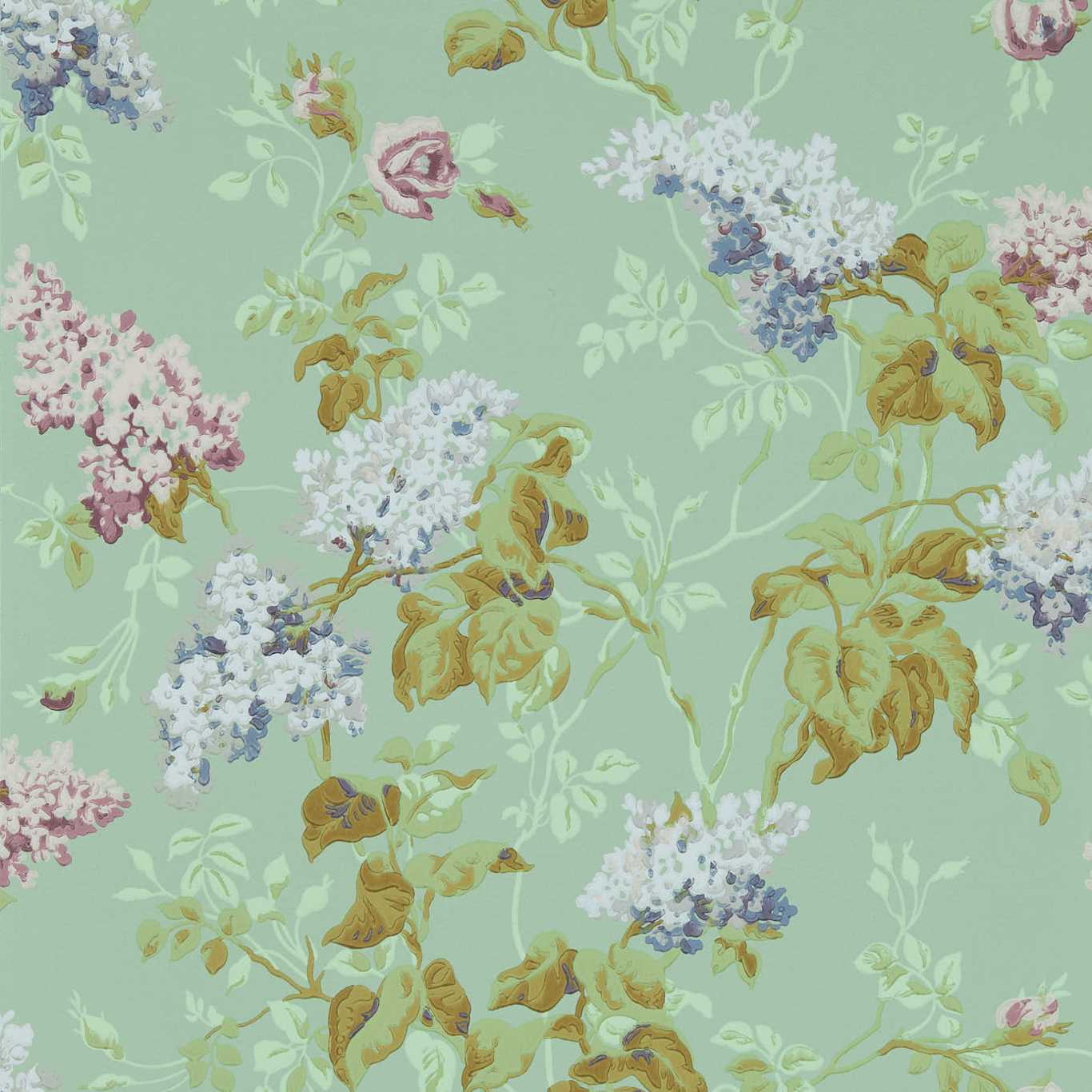Sommerville Wallpaper - Mint/Plum - DOSW217049 - Sanderson - Premier Wallcovering