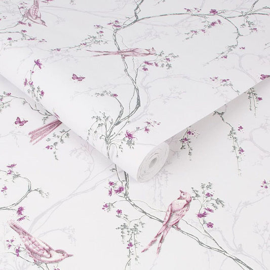 Songbird Wallpaper - Lilac - Superfresco Easy - 101842 - Premier Wallcovering