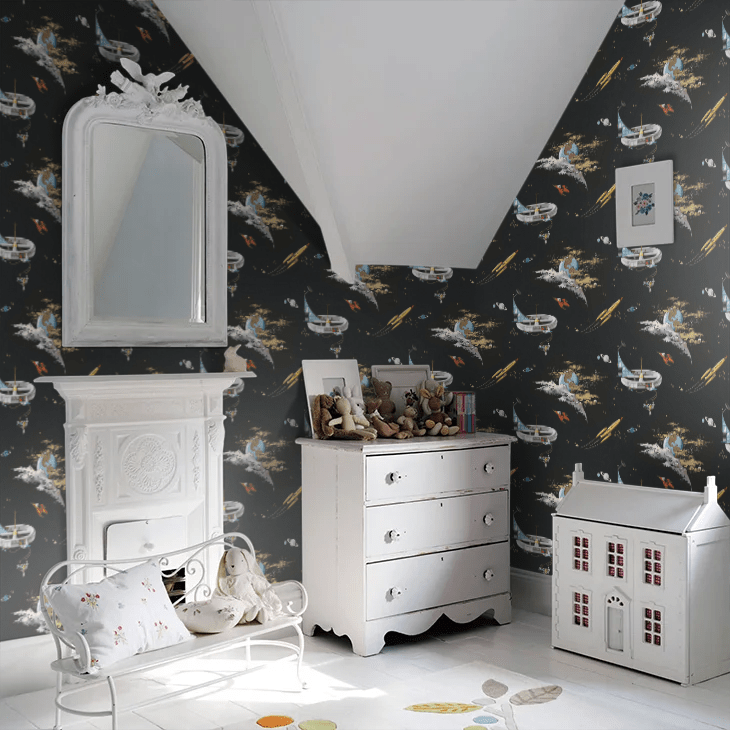 Space Adventure Wallpaper - Black - Boråstapeter - 8155 - Premier Wallcovering