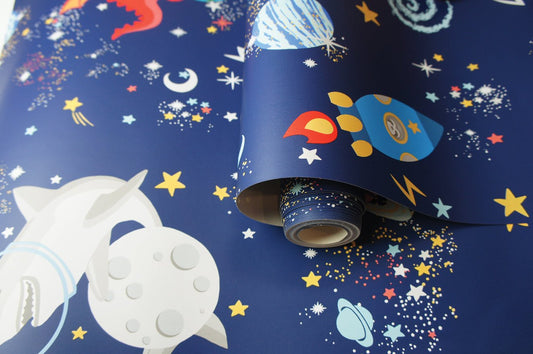 Space Animals Wallpaper - Navy - Holden Décor - 90922 - Premier Wallcovering