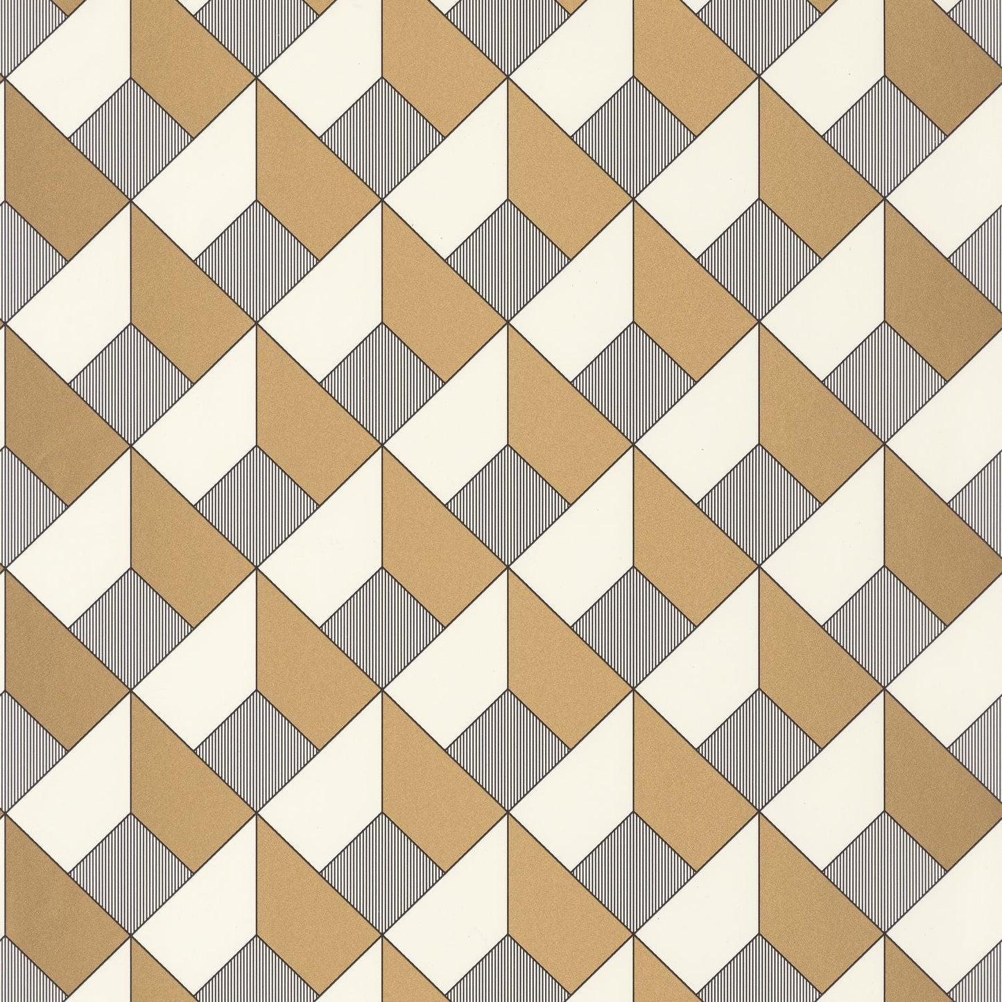 Spaces Square Wallpaper - Noir Or - Caselio - 100129121 - Premier Wallcovering