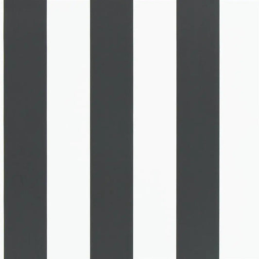 Spalding Stripe Wallpaper - Black / White - Ralph Lauren - PRL026/09 - Premier Wallcovering