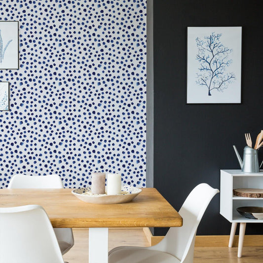 Spot The Difference Wallpaper - Ink Blue - Lust Home - LH900014 - Premier Wallcovering