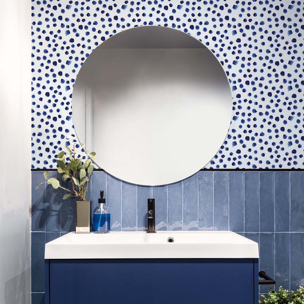 Spot The Difference Wallpaper - Ink Blue - Lust Home - LH900014 - Premier Wallcovering