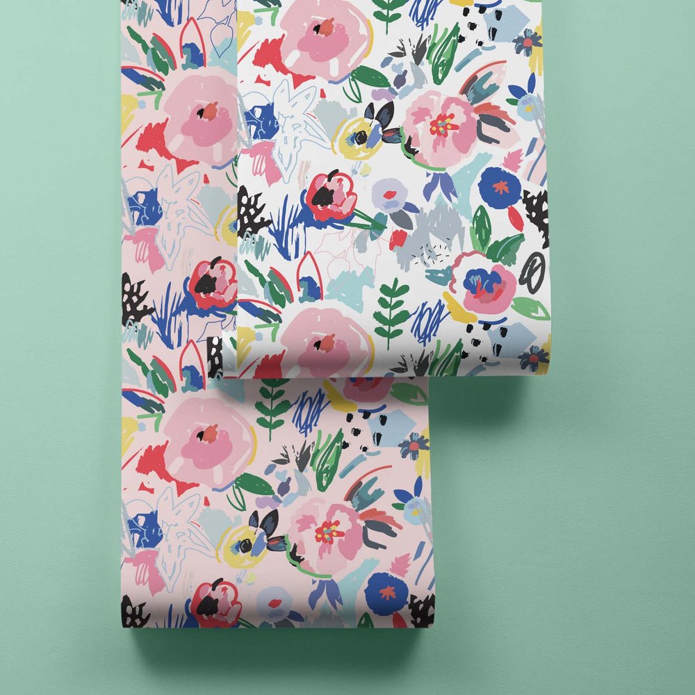 Spring Fling Wallpaper - Multicoloured on White - Lust Home - LH900323 - Premier Wallcovering