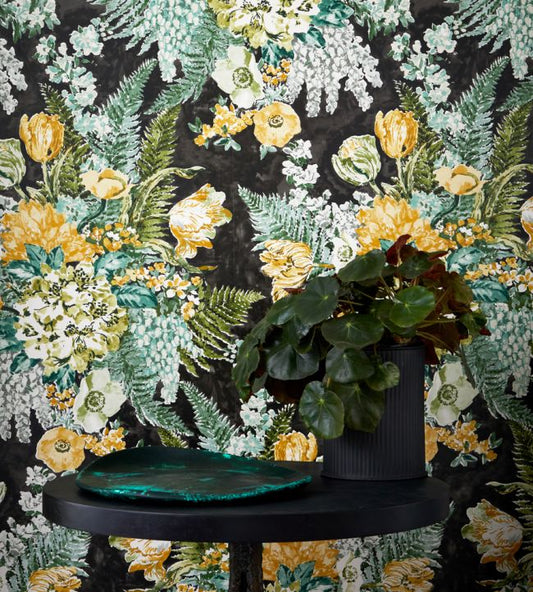 Spring Garden Wallpaper - Black - Madeaux - W3300 - 01 - Premier Wallcovering