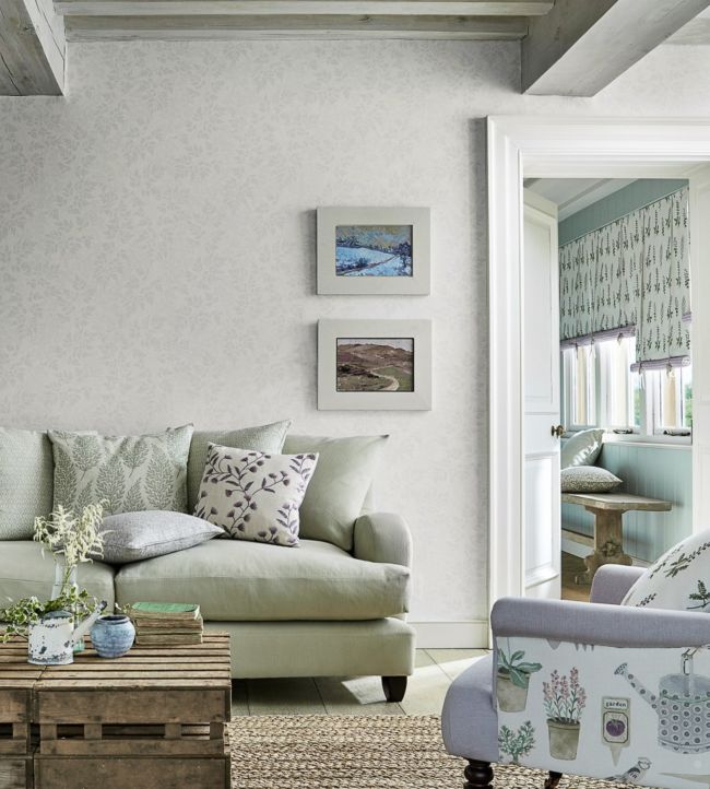 Spring Leaves Wallpaper - Dove - DHPO216373 - Sanderson - Premier Wallcovering