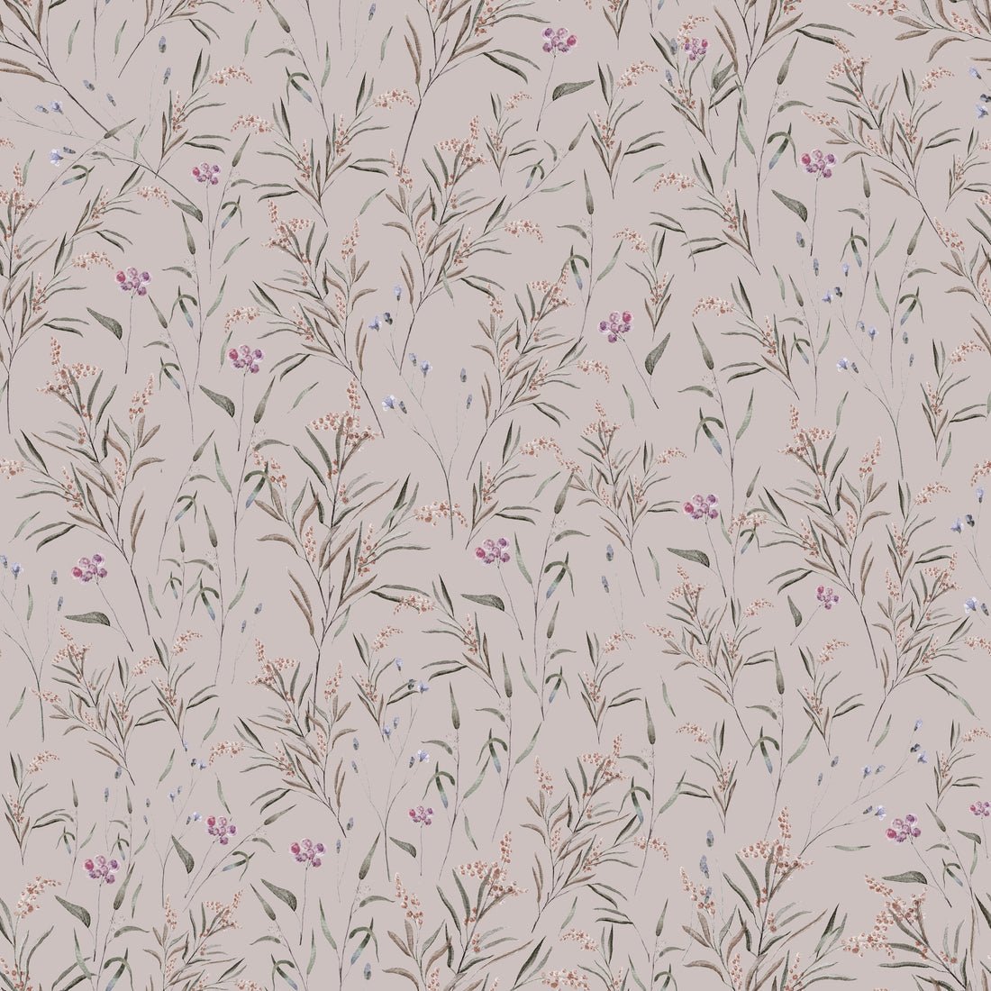 Spring Meadow Wallpaper - Pink - Summer Gray - Premier Wallcovering