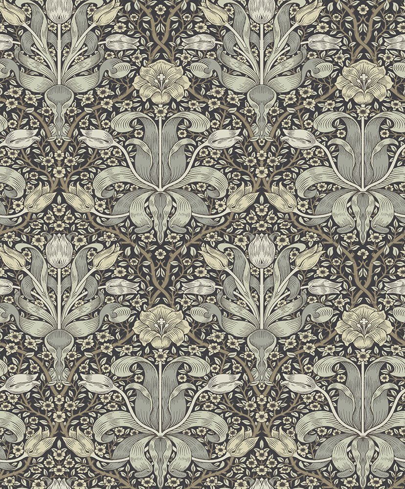 Spring Thicket Wallpaper - Blue / Grey - Midbec - 82068 - Premier Wallcovering
