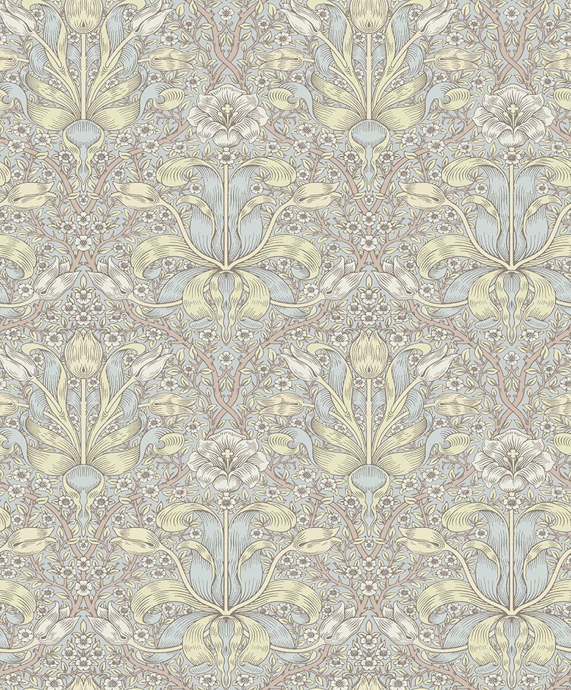 Spring Thicket Wallpaper - Light Blue - Midbec - 82066 - Premier Wallcovering