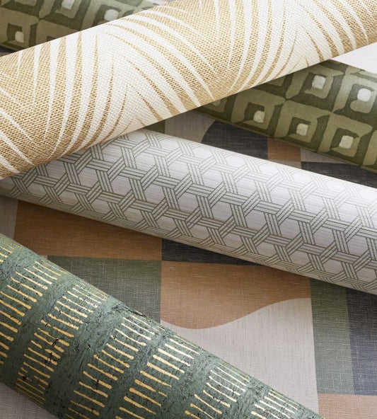 Square Dance Wallpaper - Olive Green - Thibaut - T12846 - Premier Wallcovering