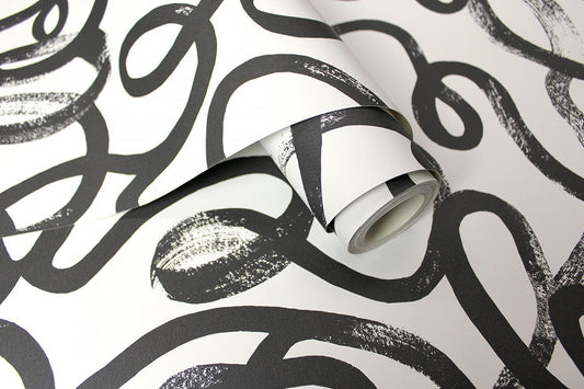 Squiggle Wallpaper - Black/White - Holden Décor - 13360 - Premier Wallcovering