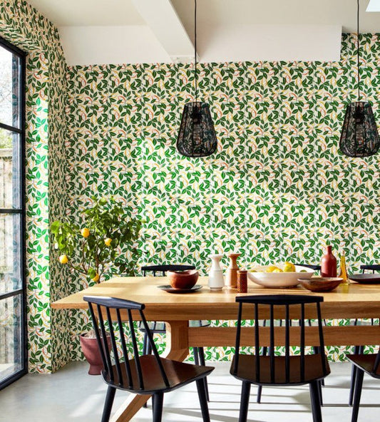 St Clements Wallpaper - Lemon / Tangerine - NART112803 - Scion - Premier Wallcovering