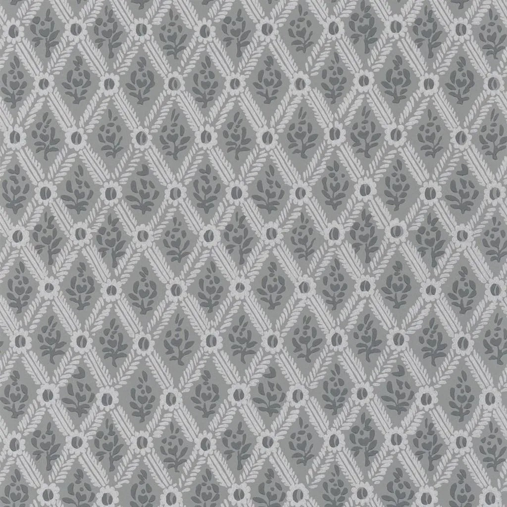 St John Street Trellis Wallpaper - Slate - English Heritage - PEH0003/08 - Premier Wallcovering