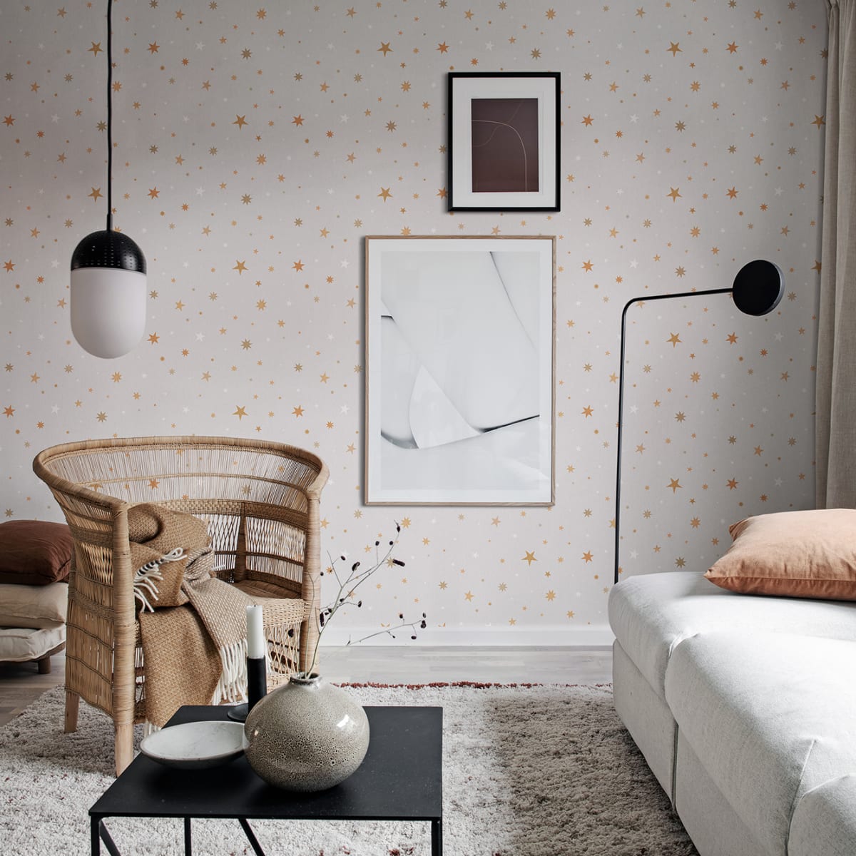 Stardust Wallpaper - Dusk - Rebel Walls - R18546 - Premier Wallcovering