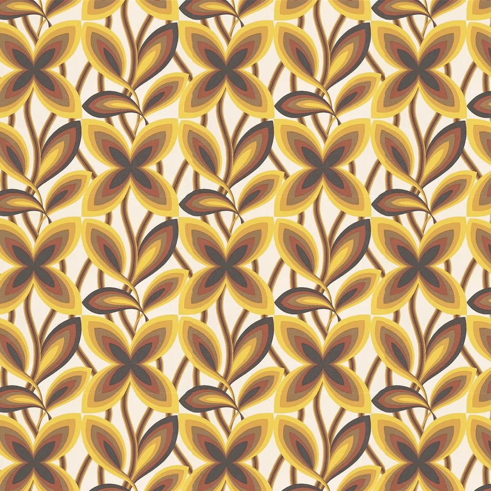 Starflower Wallpaper - Mustard Yellow - Little Greene - 0280STORIGI - Premier Wallcovering