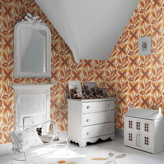 Starflower Wallpaper - Orange - Little Greene - 0280STMARIG - Premier Wallcovering