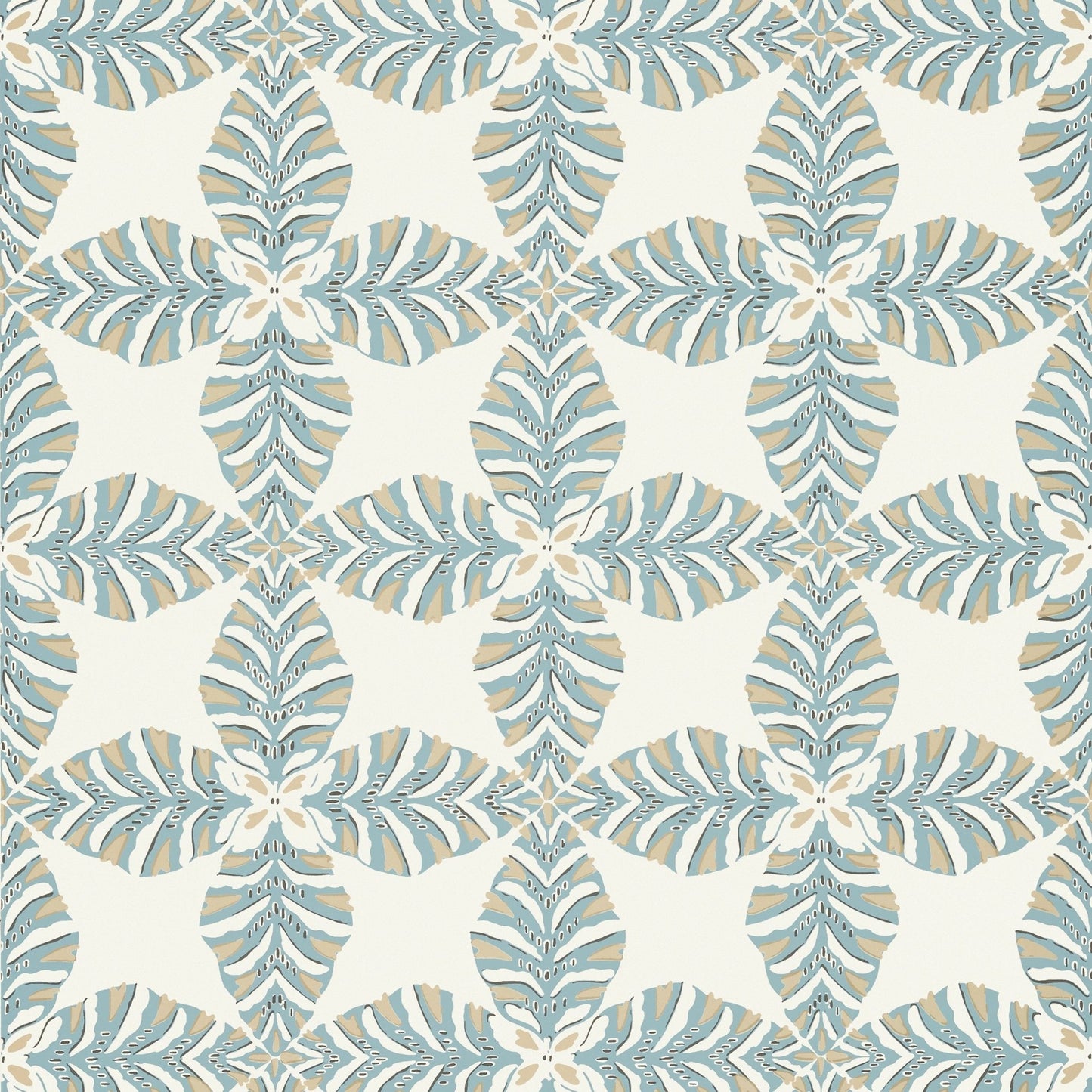 Starleaf Wallpaper - Aqua - Thibaut - T2972 - Premier Wallcovering