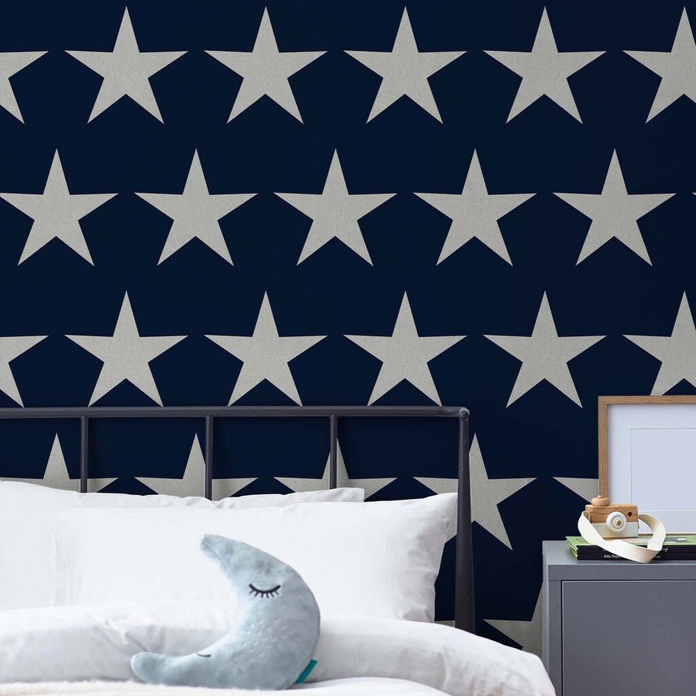 Stars Wallpaper - Navy Blue - Next - 118330 - Premier Wallcovering