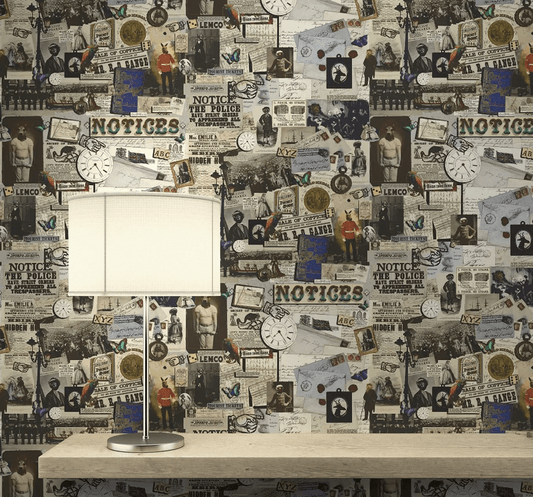 Steampunk Wallpaper - Multi - coloured - The Graduate Collection - CC1STEWAL - Premier Wallcovering