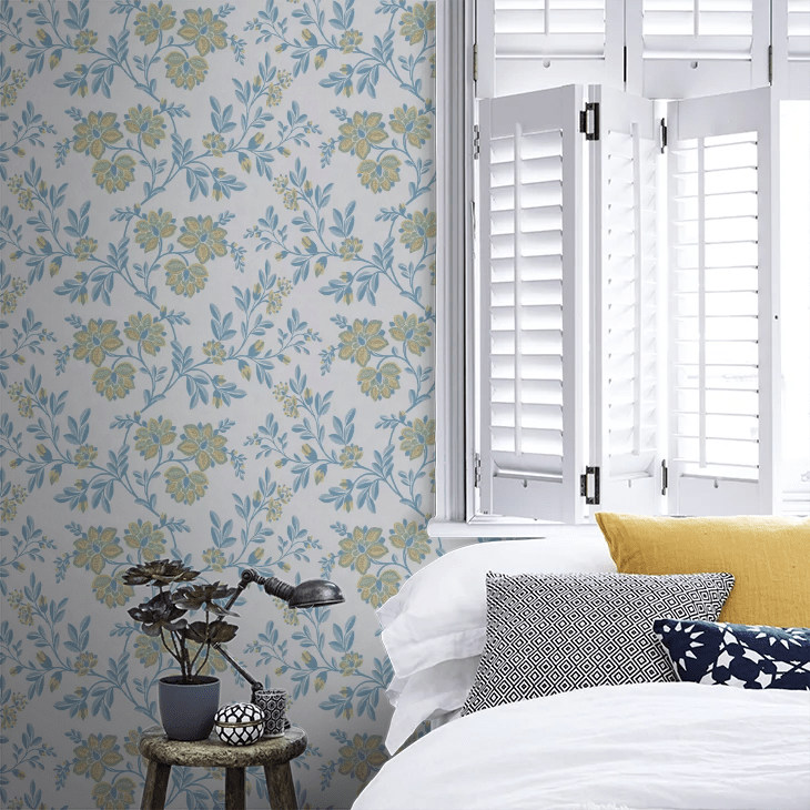 Stitch Wallpaper - Blue - Little Greene - 0247STLOCHZ - Premier Wallcovering