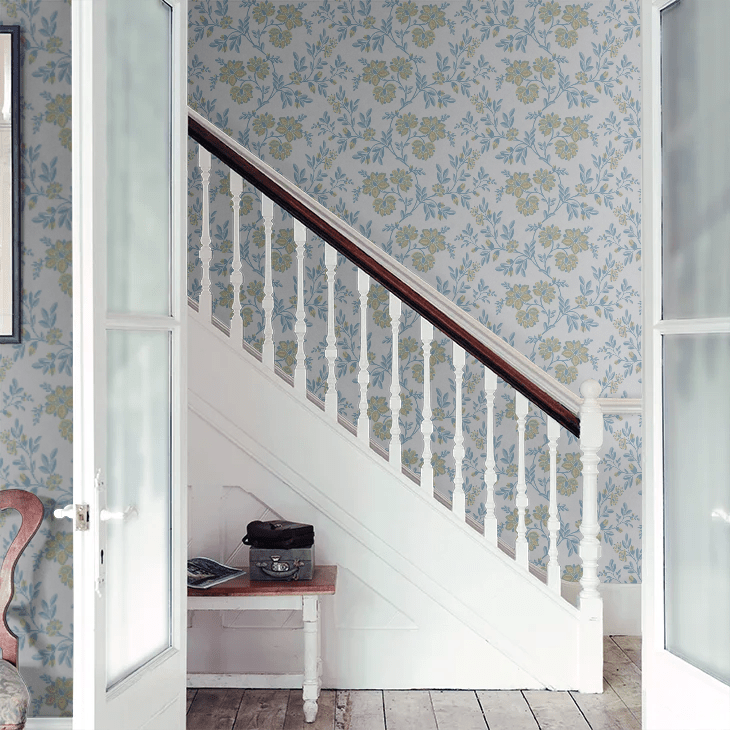 Stitch Wallpaper - Blue - Little Greene - 0247STLOCHZ - Premier Wallcovering