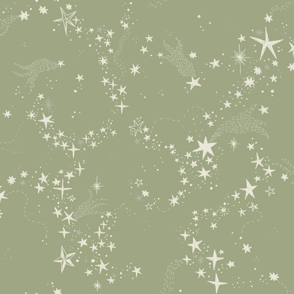 Stjärnorna Wallpaper - Green/Gray - Midbec - 29022 - Premier Wallcovering