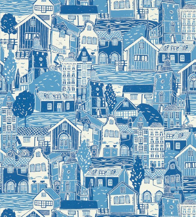 Stockholm Wallpaper - Cloudless Blue - NART112808 - Scion - Premier Wallcovering