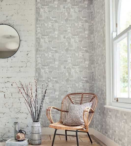 Stockholm Wallpaper - Dove - NART112802 - Scion - Premier Wallcovering