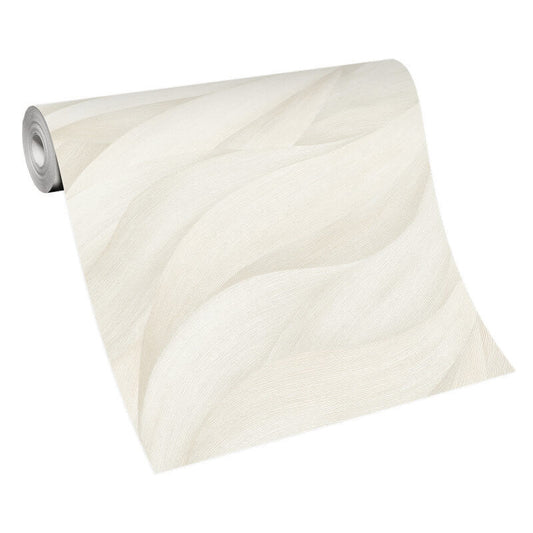 Stormy Lush Leaves Metallic Wallpaper - Cream - Erismann - 10257 - 01 - Premier Wallcovering