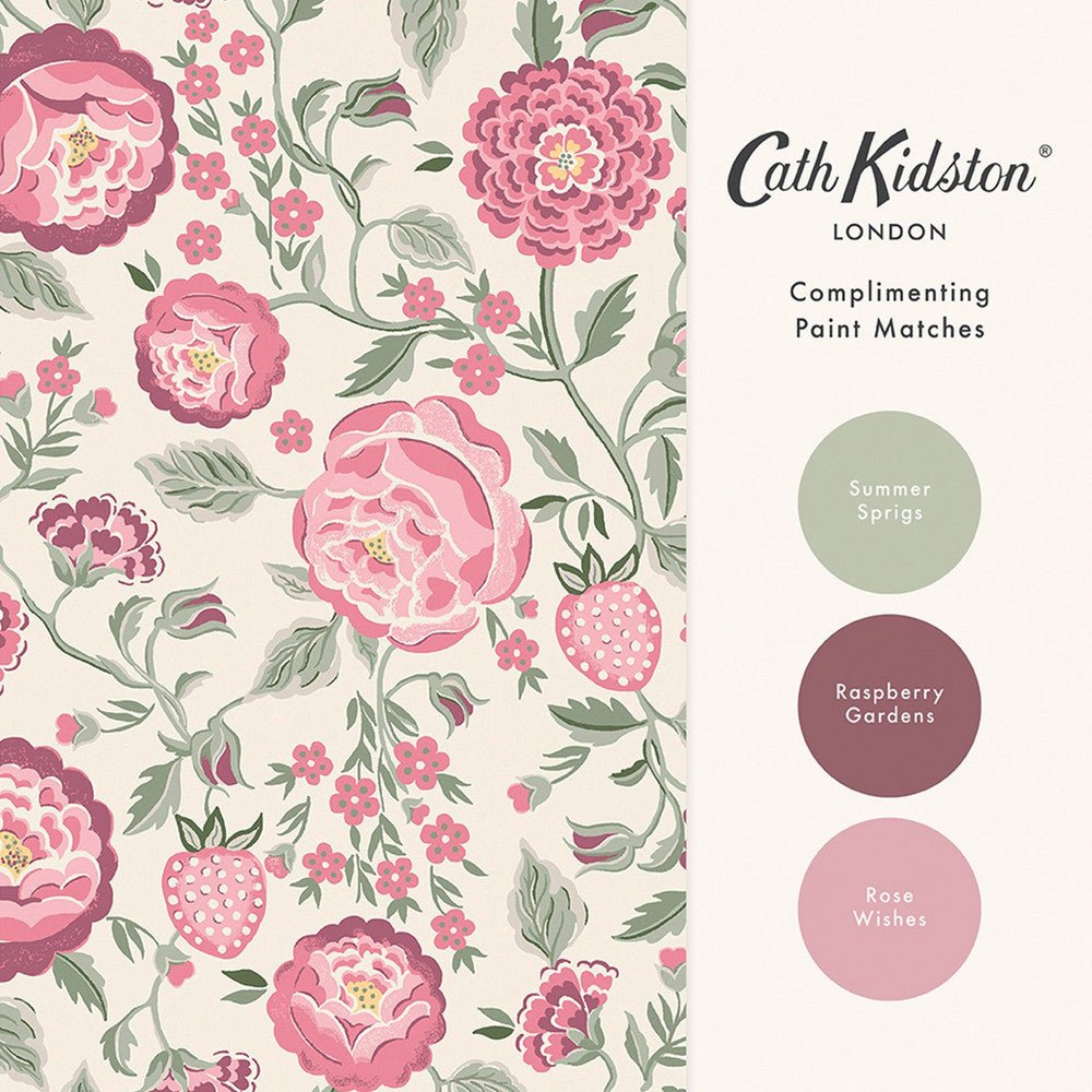 Strawberry Garden Wallpaper - Spring - 125499 - Cath Kidston - Premier Wallcovering