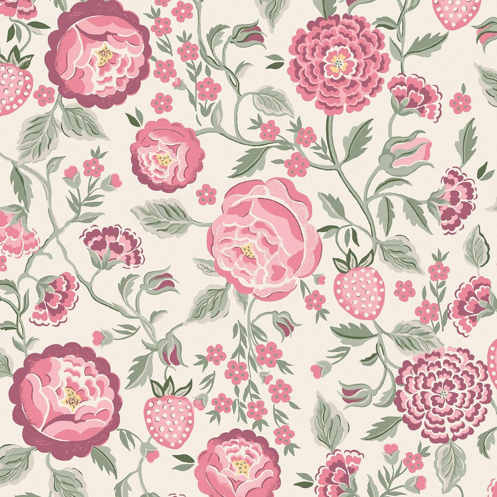 Strawberry Garden Wallpaper - Spring - 125499 - Cath Kidston - Premier Wallcovering
