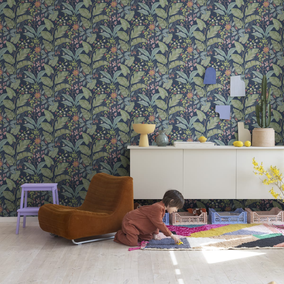 Strawberry Lane Wallpaper - Night - Rebel Walls - R18072 - Premier Wallcovering