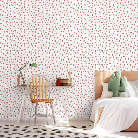 Strawberry Sprinkles Wallpaper - Scarlet - Hoopla Walls - HWA1285W - Premier Wallcovering