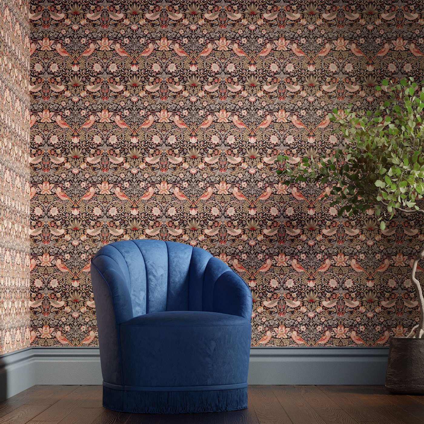 Strawberry Thief Wallpaper - Old Fashioned - 510022 - Morris & Co - Premier Wallcovering