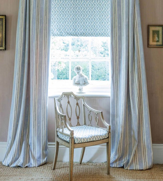 Strawberry Trellis Fabric - China Blue - Barneby Gates - BGF060101 - Premier Wallcovering