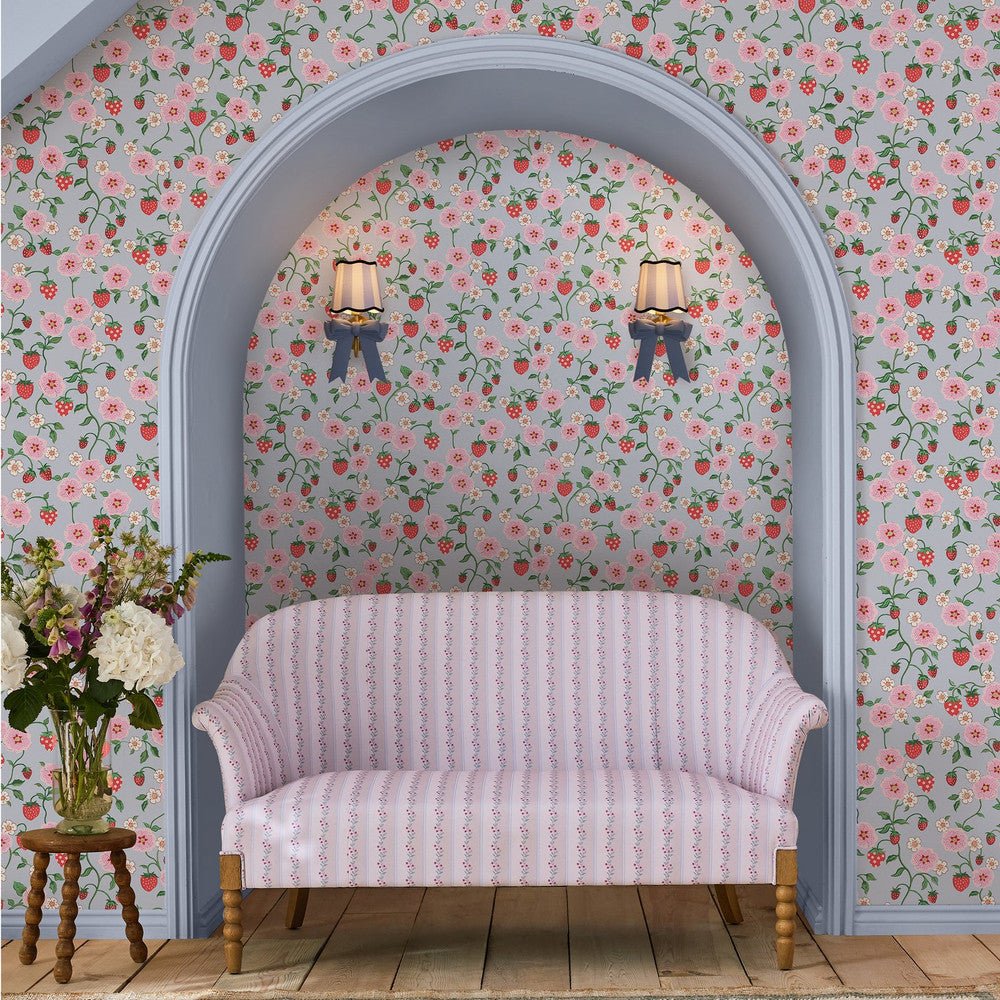 Strawberry Wallpaper - Multi - 125532 - Cath Kidston - Premier Wallcovering