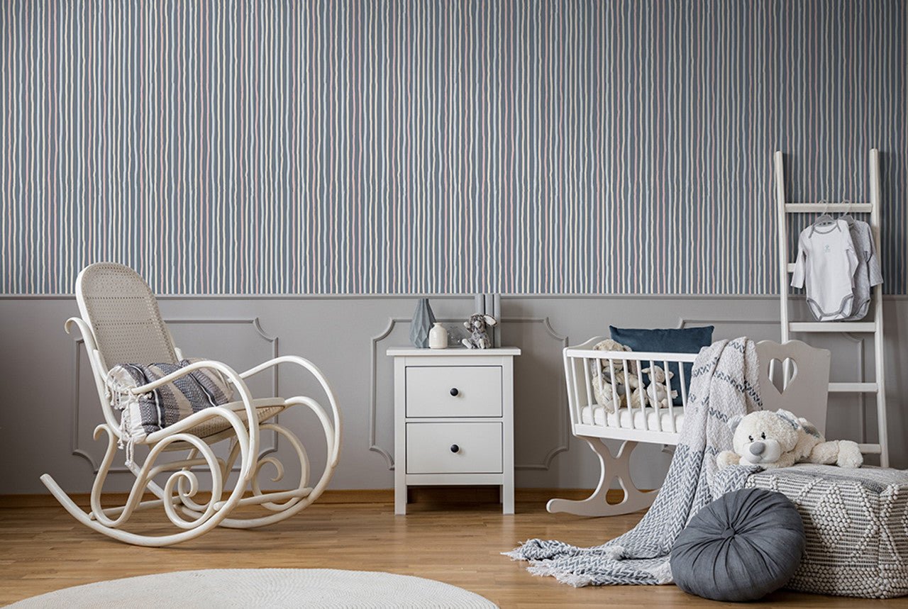 Stripes Great Kids Wallpaper - Dark Blue - Hohenberger - 26848 - Premier Wallcovering