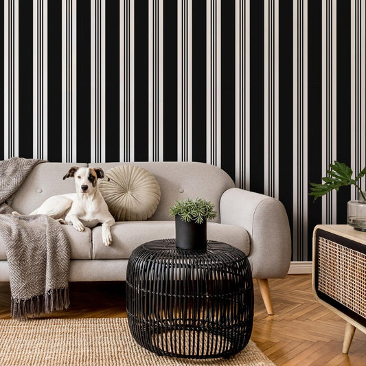 Stripes on Stripes Wallpaper - Monochrome - Lust Home - LH900289 - Premier Wallcovering