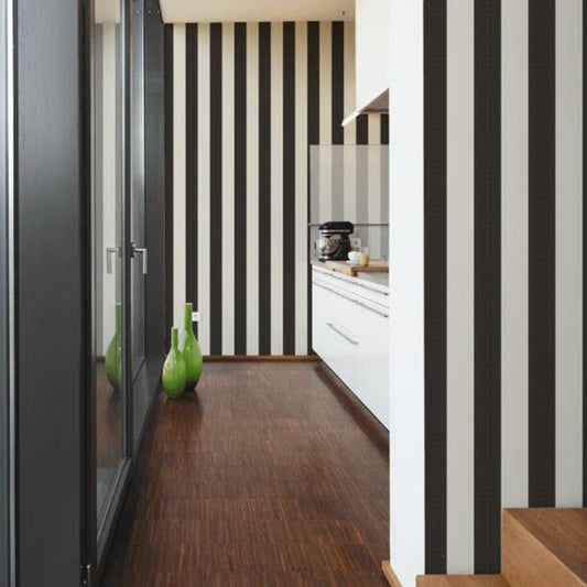 Stripes Wallpaper - Black and Cream - A S Creation - Karl Lagerfield - 37849 - 2 - Premier Wallcovering