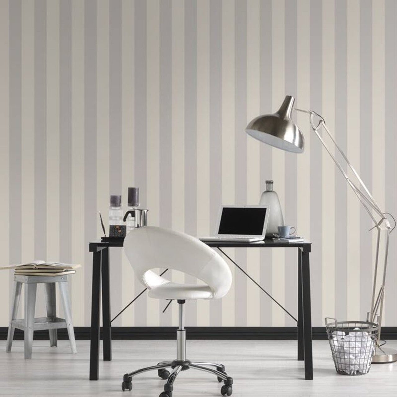 Stripes Wallpaper - Light Grey - A S Creation - Karl Lagerfield - 37849 - 4 - Premier Wallcovering