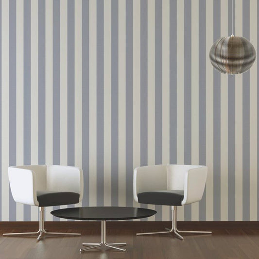 Stripes Wallpaper - Slate Blue - A S Creation - Karl Lagerfield - 37849 - 1 - Premier Wallcovering