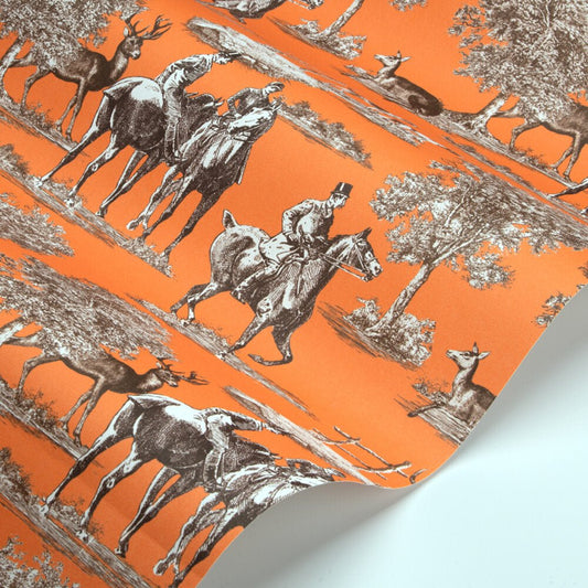 Studley Wallpaper - Bright Coral - Timothy Wilman - TW2472 - Premier Wallcovering