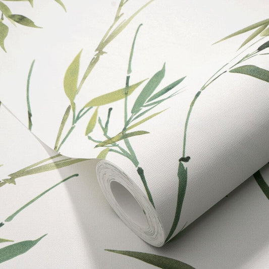 Stunning Bamboo Leaf Wallpaper - Green - Erismann - 10388 - 07 - Premier Wallcovering